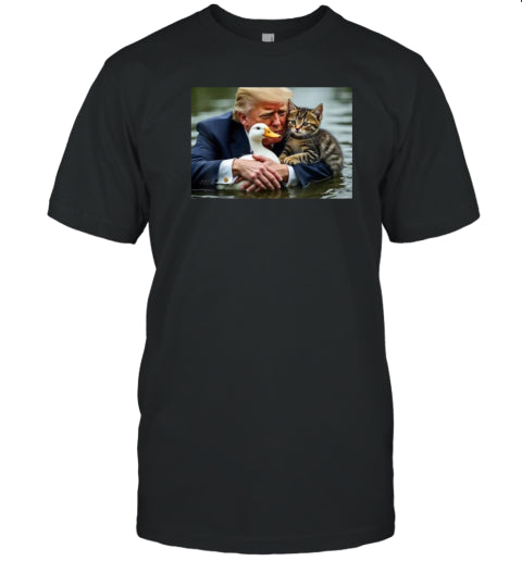 Funny Trump Cat And Duck Memes Christmas Halloween Vote Sign T Shirt