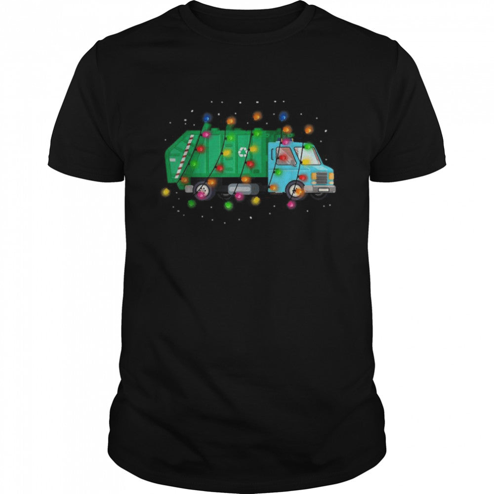 Garbage Car Boys Christmas Lights Tree Merry Christmas T Shirt