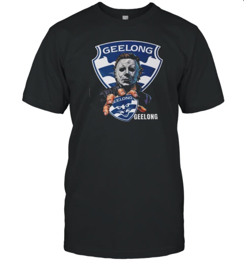 Geelong Cats Football Club AFL Halloween Michael Myers T Shirt