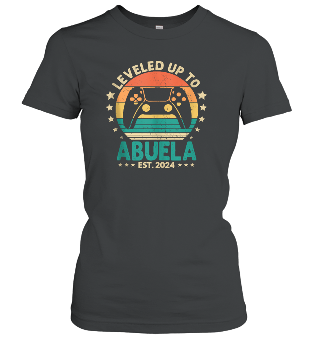 Gender Reveal I Leveled Up To Abuela Video Game Lover Womens T Shirt