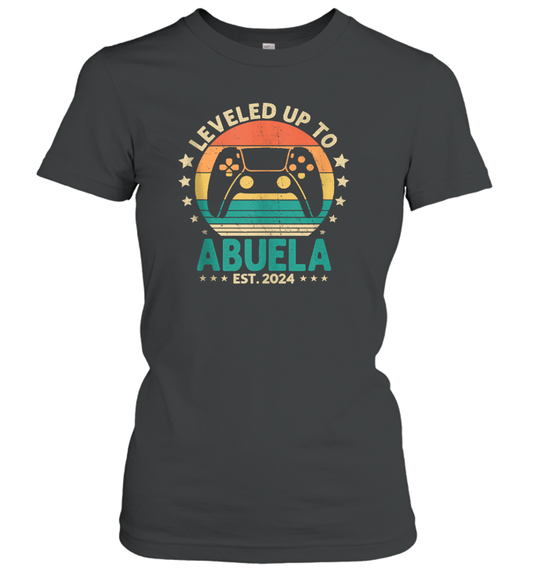 Gender Reveal I Leveled Up To Abuela Video Game Lover Womens T Shirt