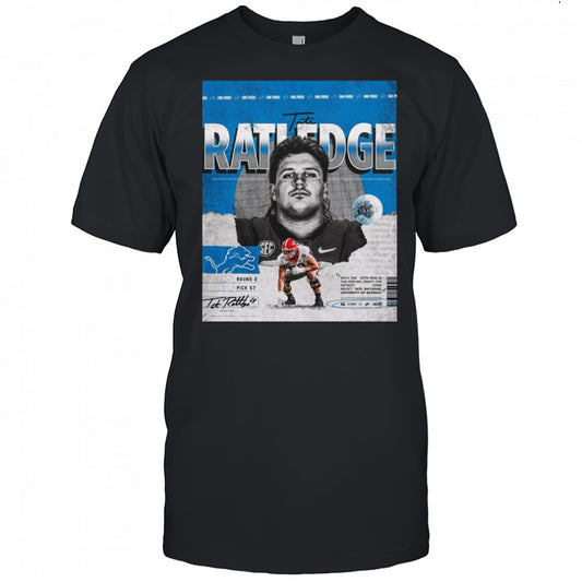 Georgia Bulldogs football Tate Ratledge Lions With The 57th Pick In The 2025 NFL Draft Signature Poster t shirt