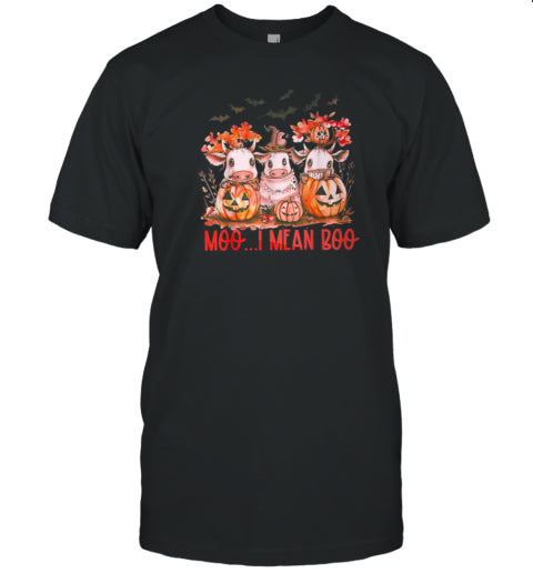 Ghost Cow Moo I Mean Boo Pumpkin Halloween T Shirt
