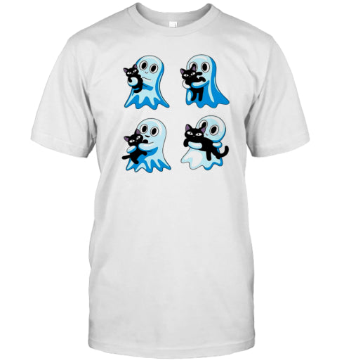 Ghosts With Cat Halloween T Shirt