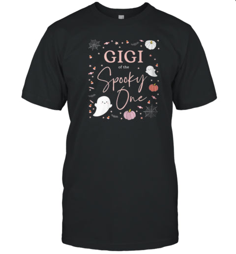 Gigi Of The Spooky One Girl First Birthday Pink Halloween T Shirt