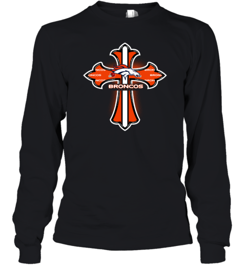 The Orange Crusader Cross Denver Broncos Youth Long Sleeve