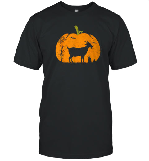 Goat Cute Halloween Costume Vintage Pumpkin Goat Lovers T Shirt
