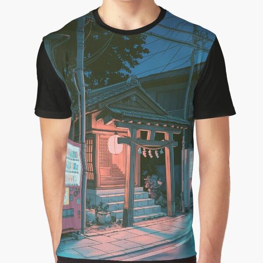 "Midnight Shrine Lo-Fi Street" Graphic T-Shirt for Sale by DreamCraze