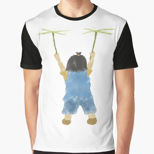 "A flying girl - save nature" Graphic T-Shirt for Sale by greenPQBstudio