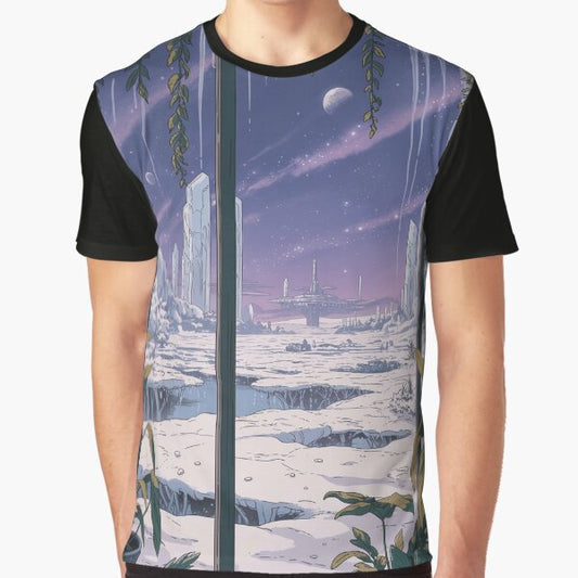"Frosted Skyline Garden Lo-Fi Art" Graphic T-Shirt for Sale by DreamCraze
