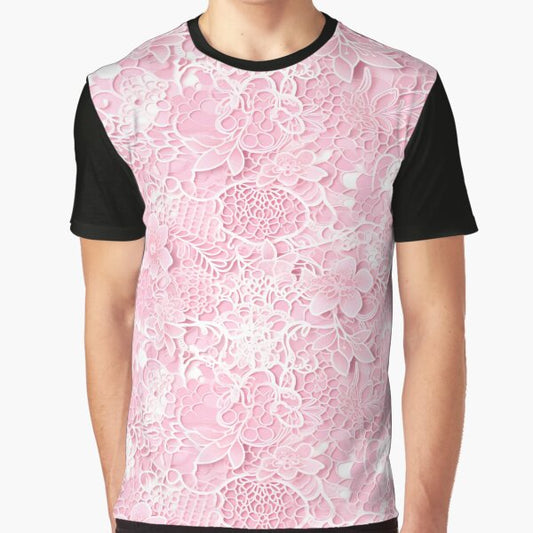 Coquette Pink Lace Aesthetic Graphic T-Shirt for Sale by MimsTees