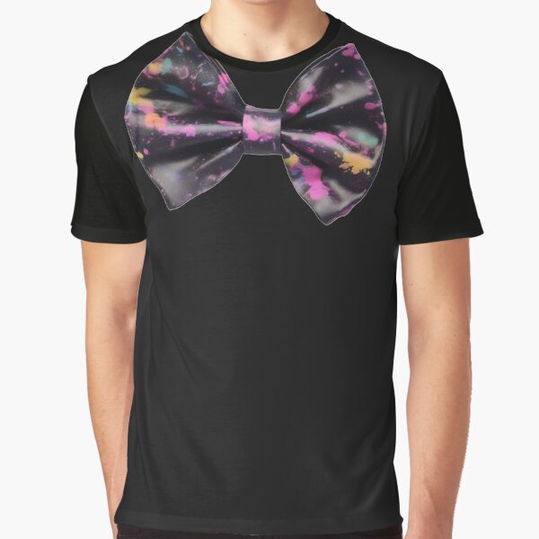 Black with Colorful Spots Coquette Bow Graphic T-Shirt for Sale by SyntesisShop