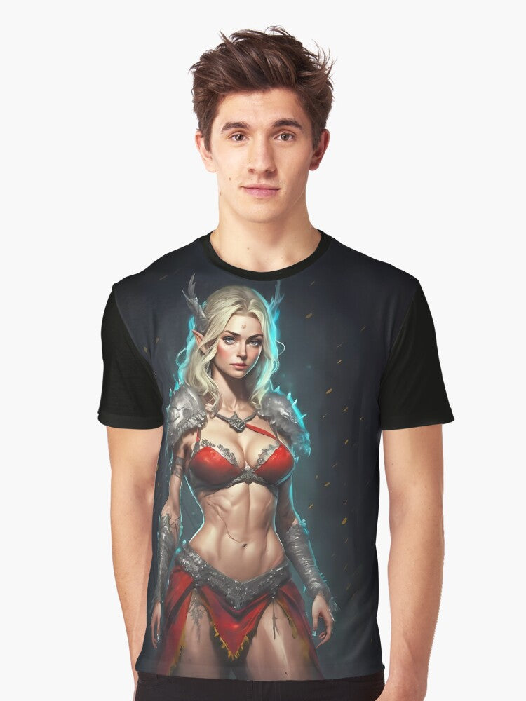 Elven Warrior Gaming Epic Fantasy Meets Style Graphic T-shirt | Premium Basketball Jersey | Fan Edition Apparel