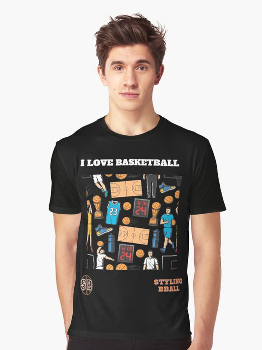 I Love Basketball Graphic T-shirt | Premium Basketball Jersey | Fan Edition Apparel