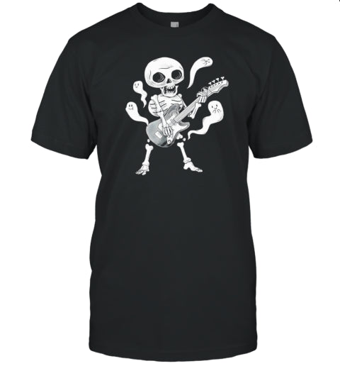 Guitar skull Halloween T Shirt