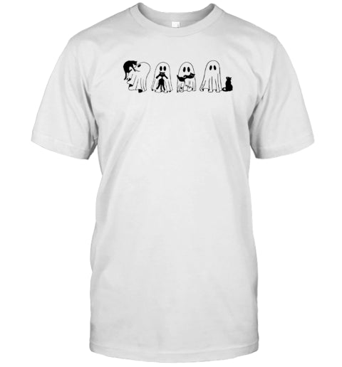 Halloween Black Cat And Ghost T Shirt