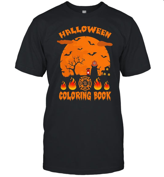 Halloween Coloring Book Firefighter Halloween shirt