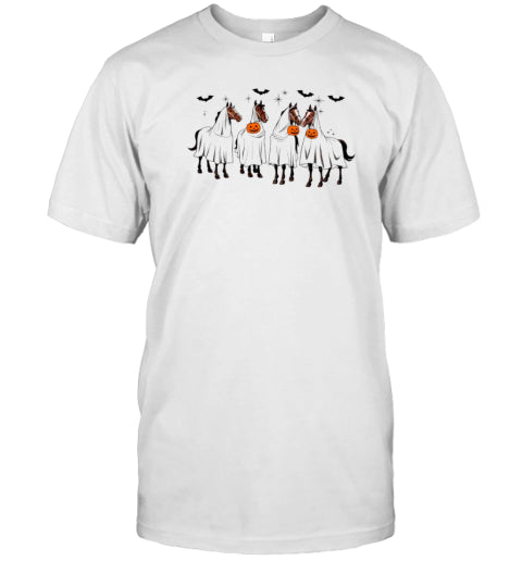 Halloween Ghost Horses Fall T Shirt