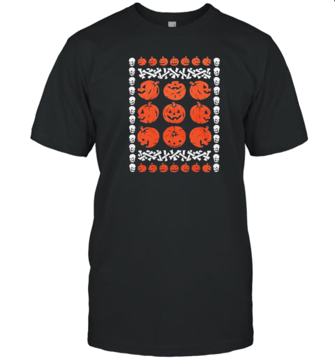 Halloween Jumper Style Pumpkins T Shirt