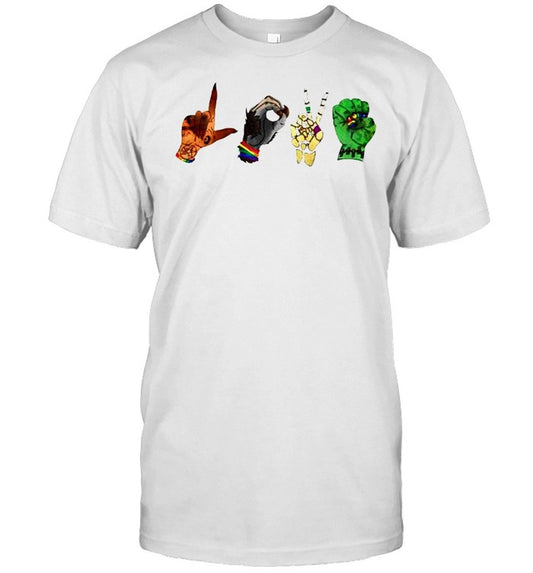 Halloween monster love hand sign shirt