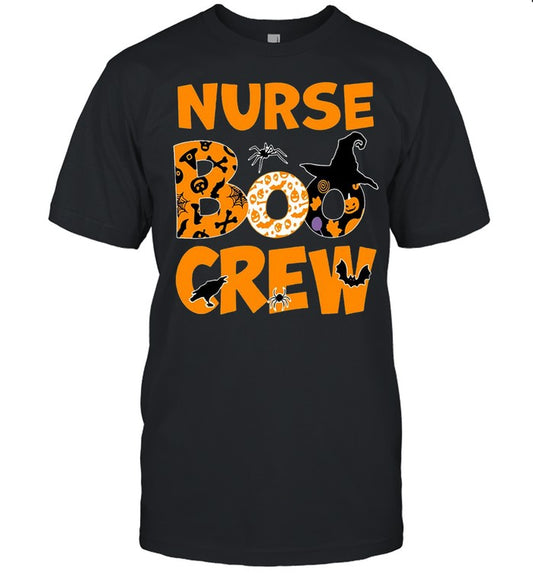 Halloween Nurse Boo Crew Witch T shirt
