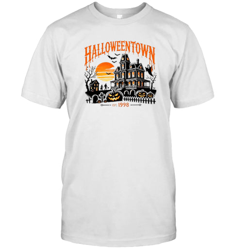 Halloween Town Pumpkin Ghost Bat Teacher T Shirt