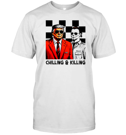 Halloween Trump Vs Michael Myers Chilling And Killing T Shirt