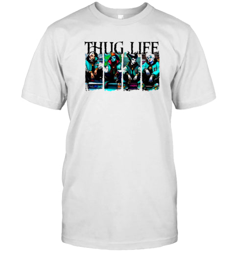 Halloween Villains Thug Life Friends Horror Characters T Shirt