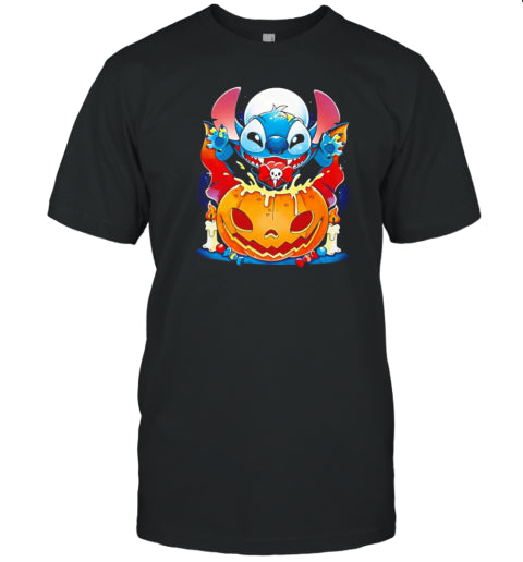 Halloween Witch Stitch Pumpkin T Shirt