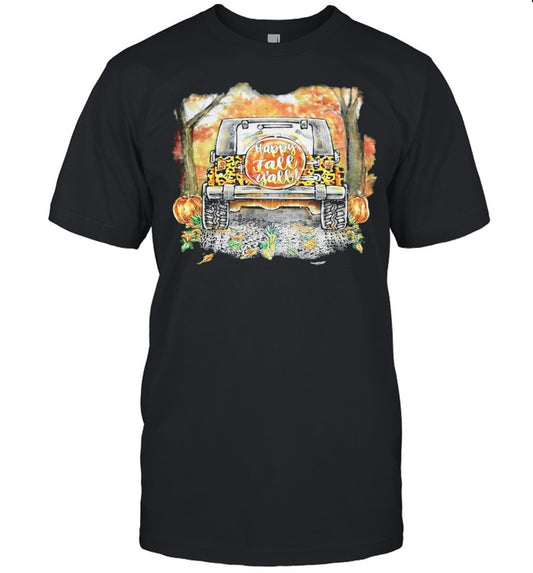 Happy Fall Yall Car Pumpkin Halloween shirt