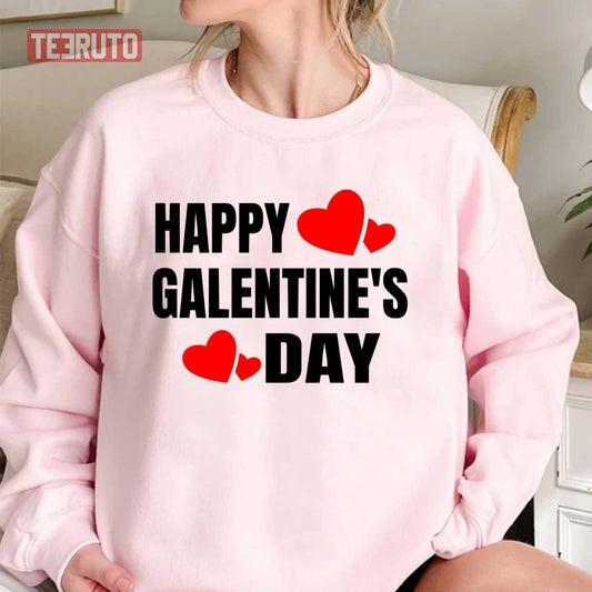 Happy Galentine's Day Cute Galentine Hearts Unisex Sweatshirt