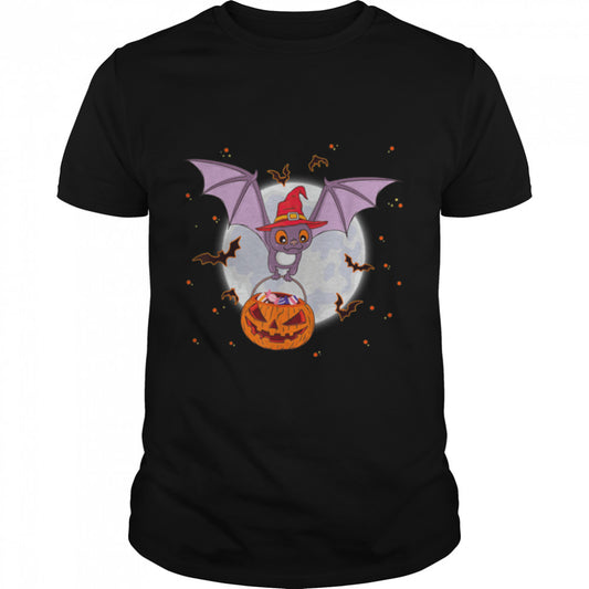 Happy Halloween Bat Pumpkin Love Witch T Shirt B0B7JQTVDP