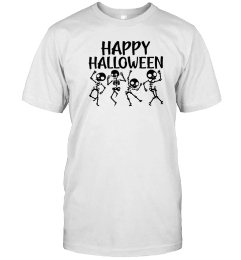 Happy Halloween Dancing Skeleton Teacher T Shirt