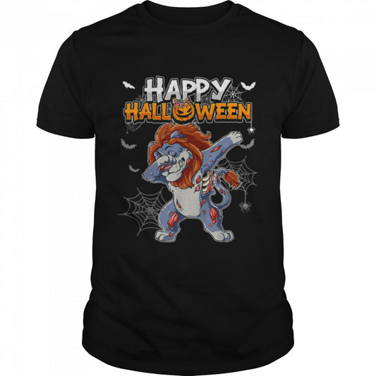 Happy Halloween Lion Zombie T Shirt B0BB37B3ZV