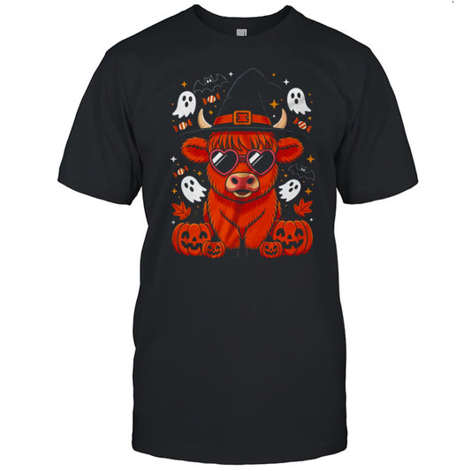 Highland Cow Halloween Pumpkin Funny Spooky Autumn shirt