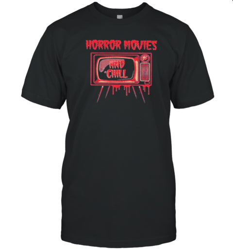 Horror Movies And Chill Distressed , Boo Halloween Spooky Season Pumpkin T Shirt