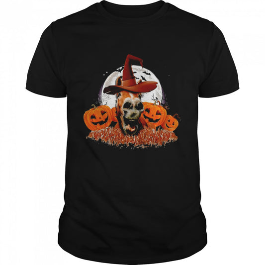Horse Pumpkin Witch Halloween T shirt