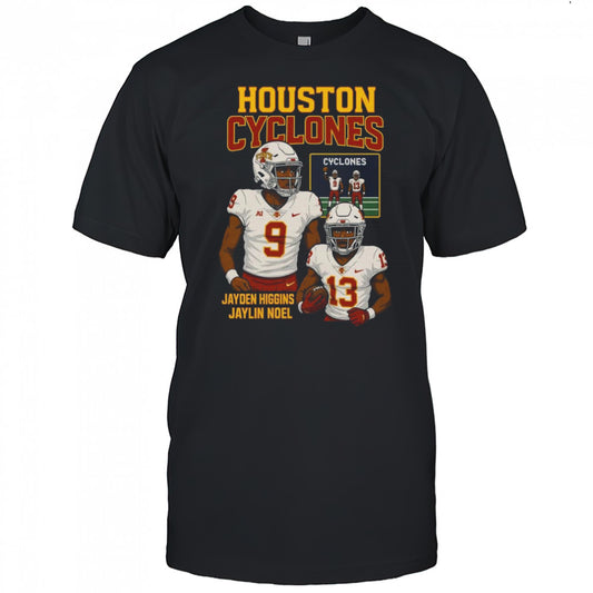 Houston Cyclones Jayden Higgins And Jaylin Noel NFL Draft 2025 Caricatures t shirt