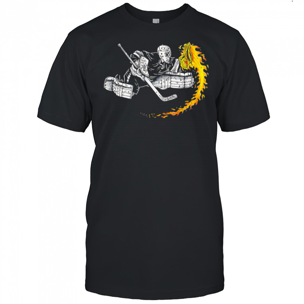 Ice Hockey Goalie Hot Glove on Fire shirt