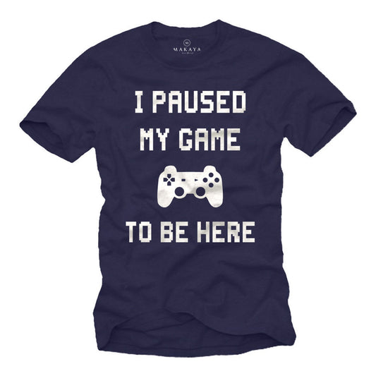 I Paused My Game To Be Here T-Shirt | Funny Slogan Gamer Tee | Retro Gaming Apparel