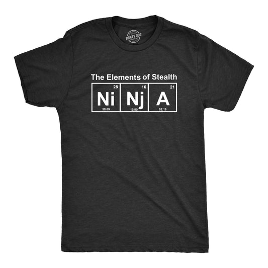 Ninja Elements T-Shirt | Funny Ninja Tee | Martial Arts T Shirt For Stealth