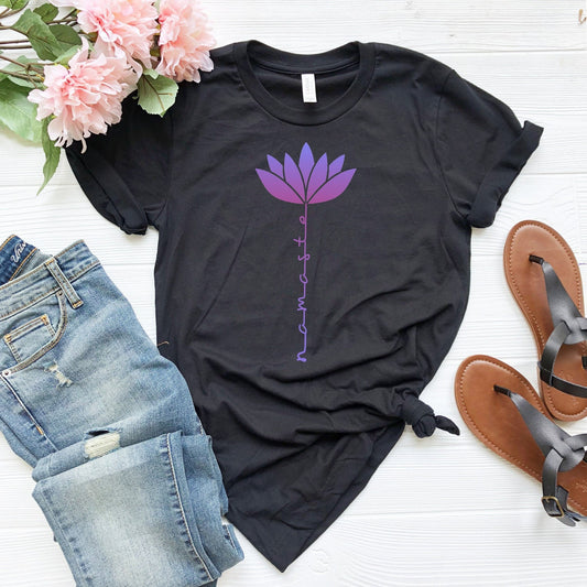 Namaste Shirt: Lotus flower, Namaste yoga tee, Yogini gift, Meditation tshirt Gift