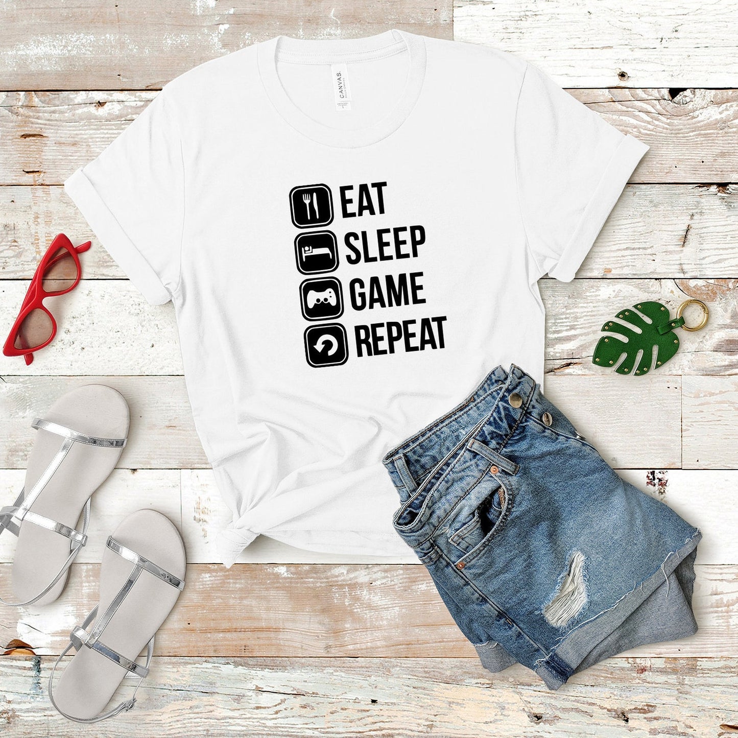 Eat Sleep Game Repeat T-Shirt | Funny Gaming T-shirt | Unisex Ultra Soft T-Shirt