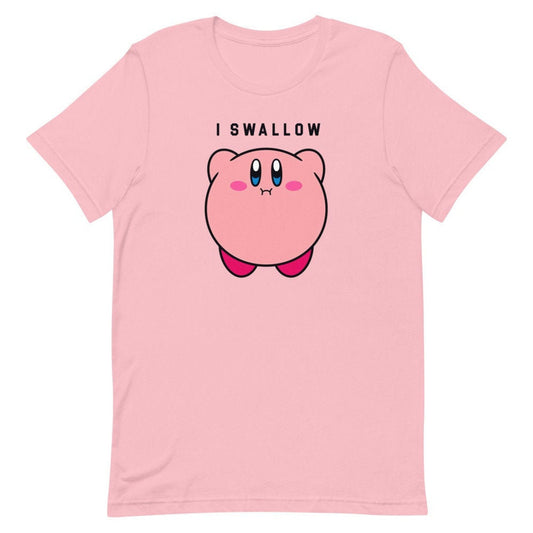 Kirby Shirt | Funny Dirty Joke | I Swallow T-shirt | Kirby Fun Nintendo Tee Gaming Shirt