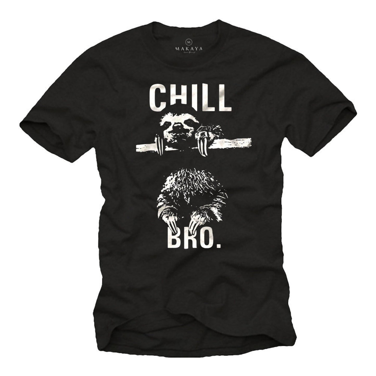 Chill Bro Natural Born Chiller T-Shirt | Funny Sloth Tee | Geek Gamer Nerd Gift