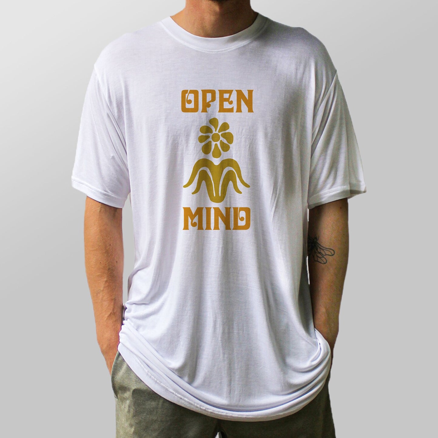 Bamboo T-shirt, OPEN MIND Print: Organic Sustainable Boho Hippie Yoga T-shirt Gift