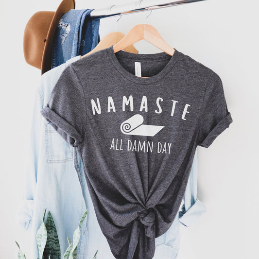 Namaste Shirt Gift for Yogi: Yoga Lover Meditation Tee, Funny Gym Workout Shirt