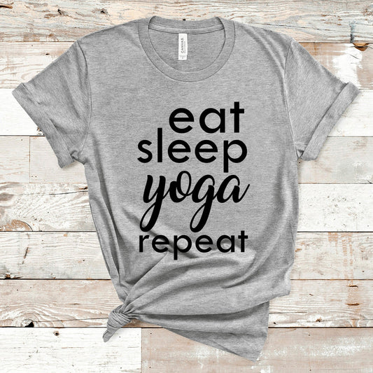 Eat Sleep Yoga Repeat Shirt | Yoga Lover Meditation Men Women Gifts Tee