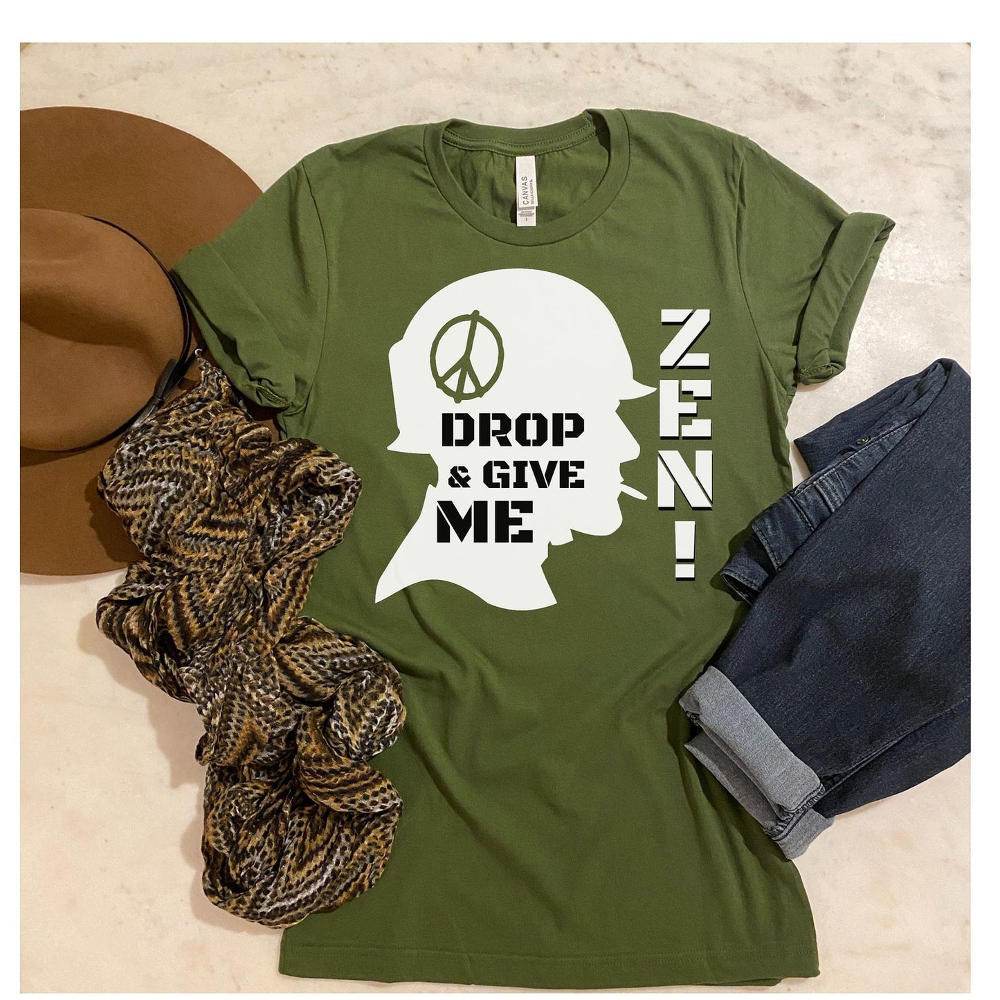 Drop Give Me Zen Funny Unisex Yoga Shirt | Namaste Yogi Lover Inspirational Unisex Tee Gift