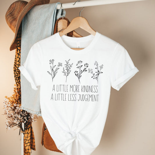 Kindness Judgement Cute Womens Shirt Love Positive Quotes Yoga Christian Religious Faith Jesus Tee